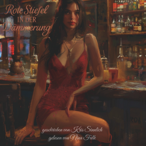 Rote Stiefel in der Dämmerung