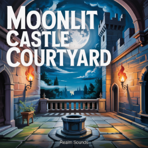 Moonlit Castle Courtyard